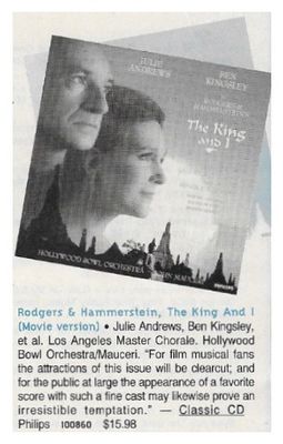 Andrews, Julie--Ben Kingsley / Rodgers + Hammerstein: The King and I / 1992