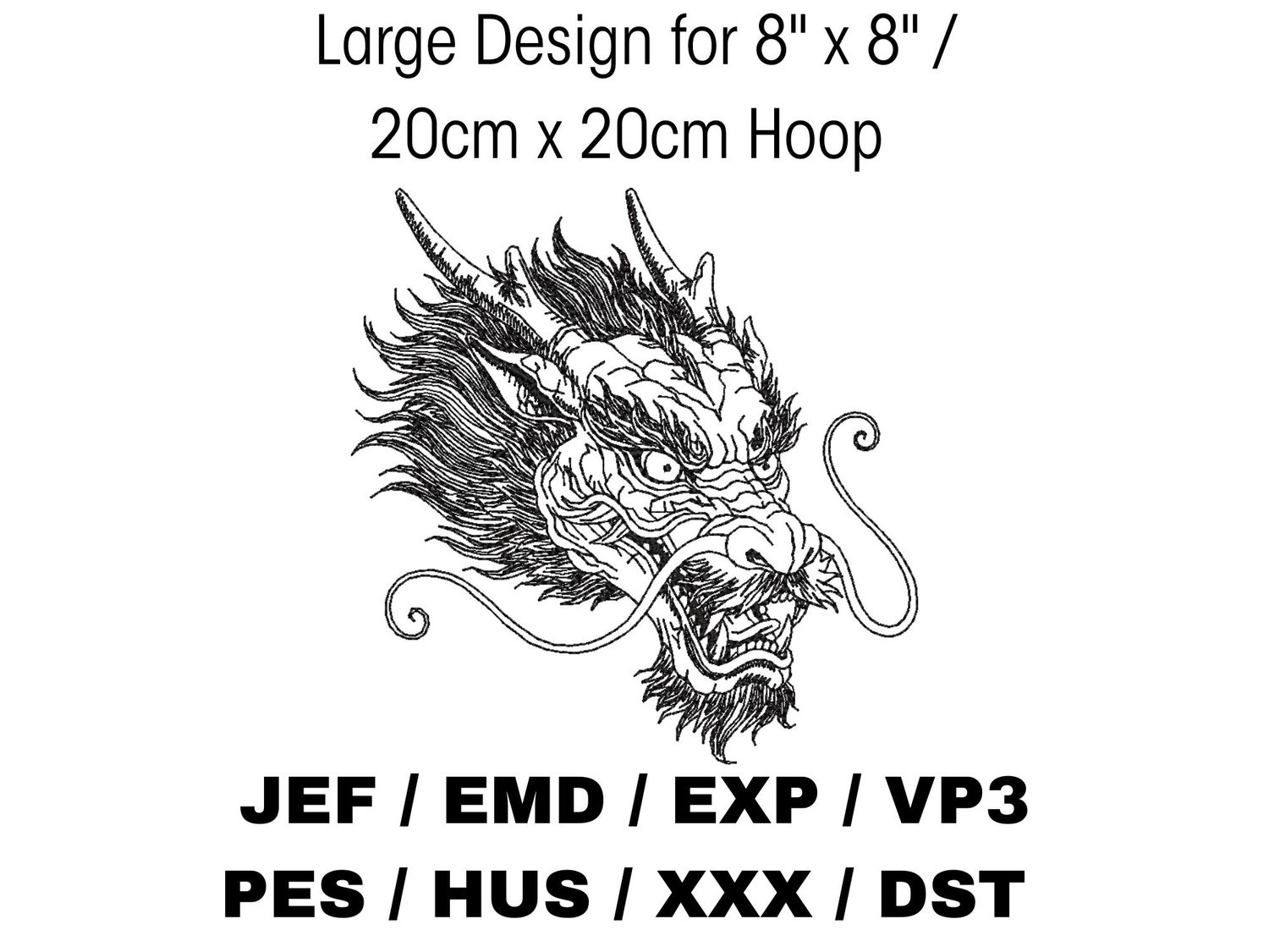 Chinese Dragon Head Outline