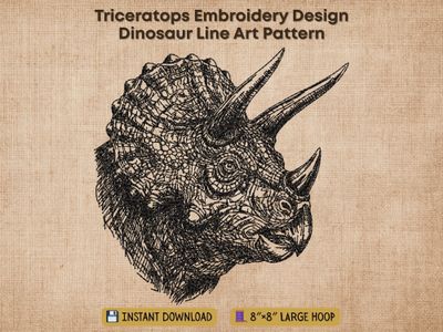 Triceratops Outline - Large Design