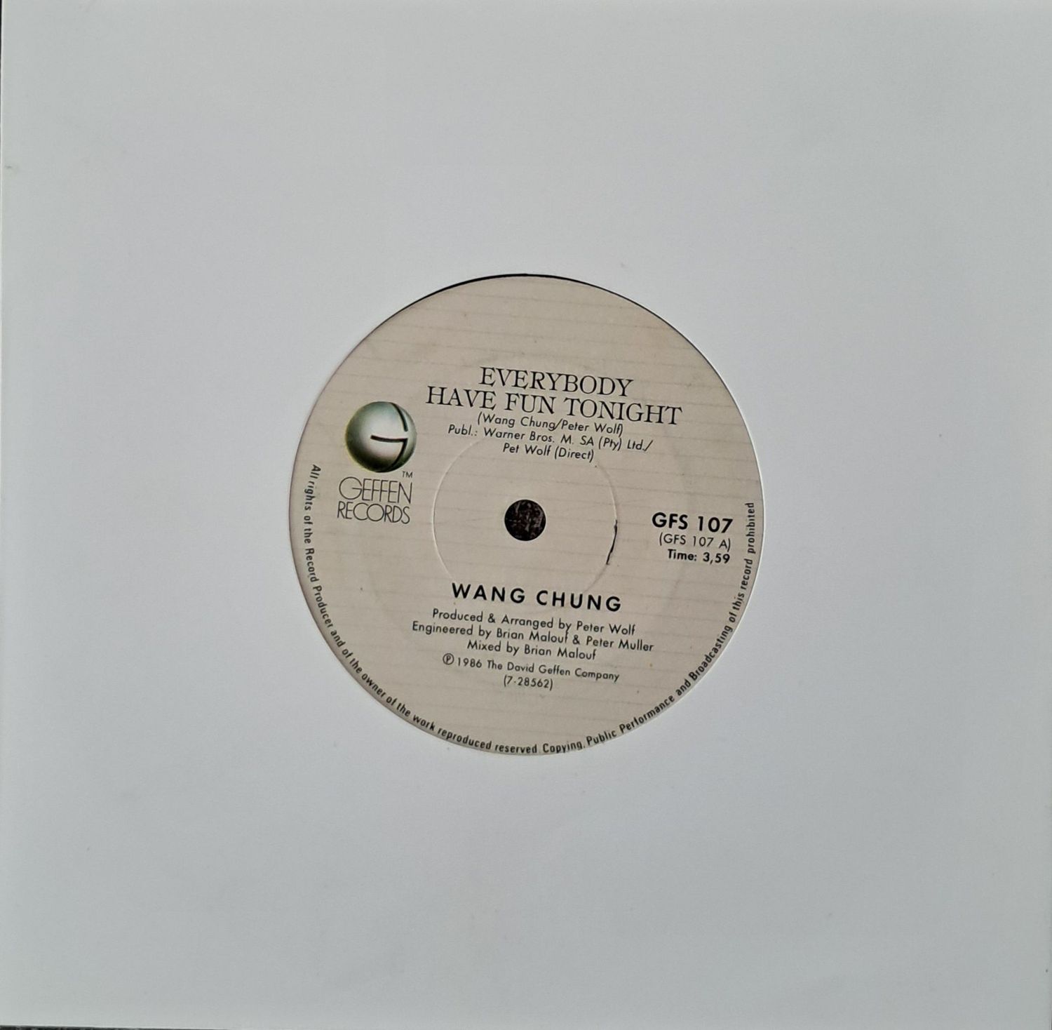 Wang Chung – Everybody Have Fun Tonight (7"Single - 1986)