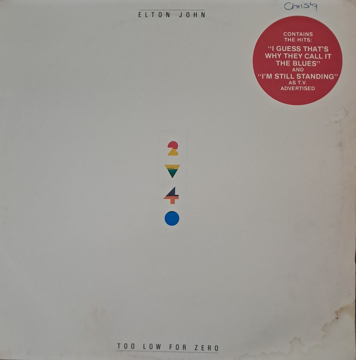 Elton John – Too Low For Zero (1983)