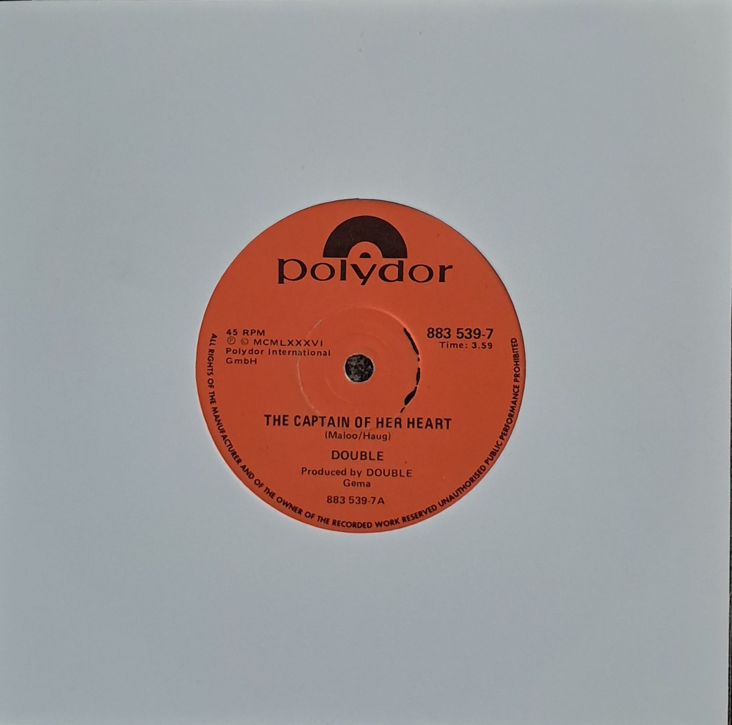 Double – The Captain Of Her Heart (7 Double – The Captain Of Her Heart (7"Single - 1986)