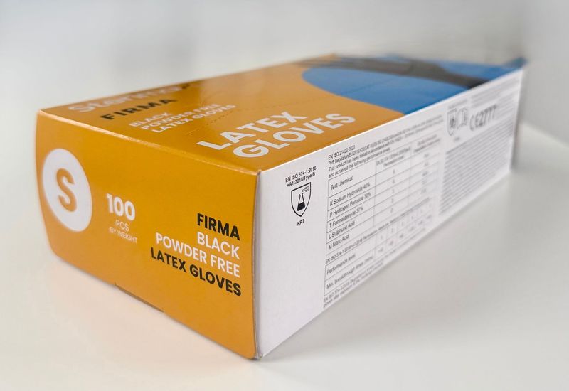 FIRMA Black P/F Latex Gloves x 100 (*EXCLUDED FROM PROMOTIONS*)