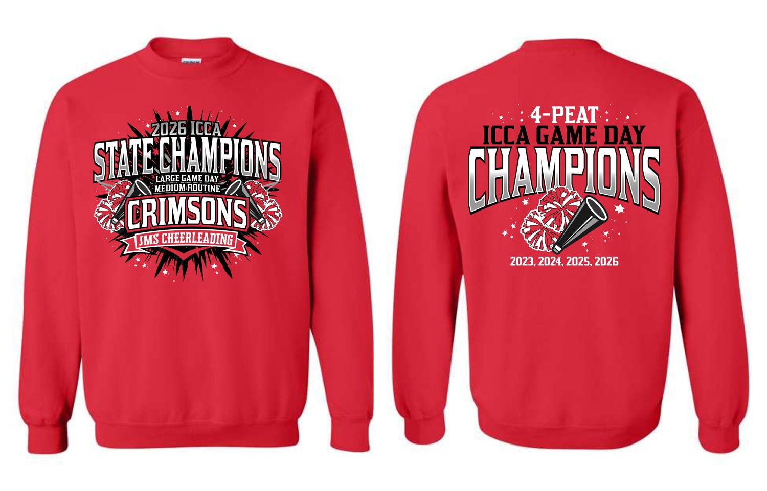 JMS ICCA STATE-18000 RED CREWNECK SWEAT SHIRT