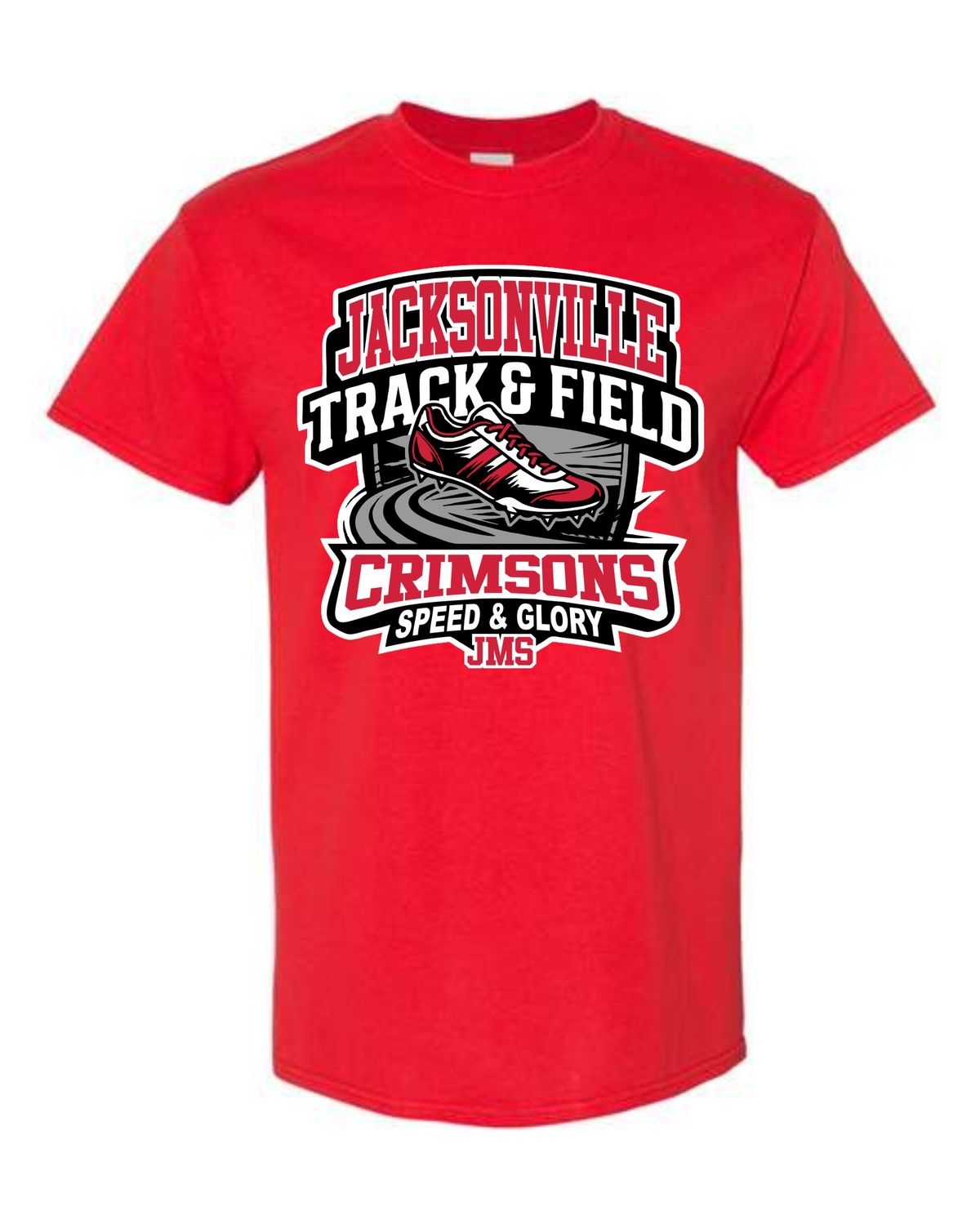 JMS TRACK-5000 RED UNI-SEX T-SHIRT