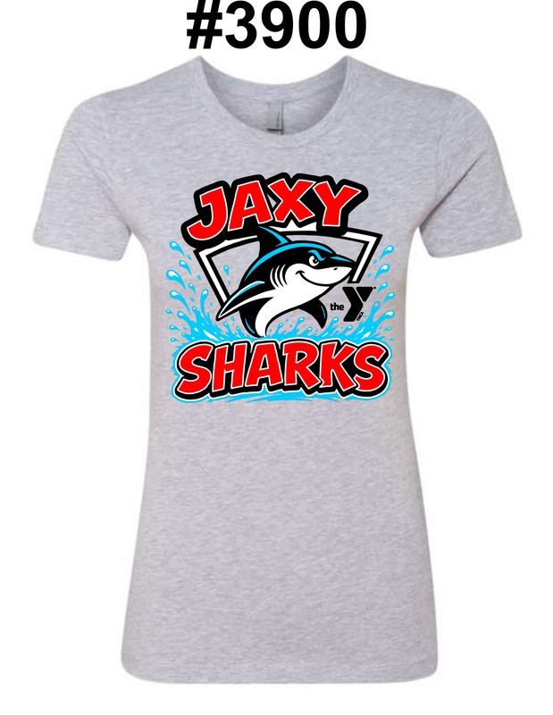 JAXY SHARKS-3900 HEATHER GREY LADIES SOFT STYLE-T
