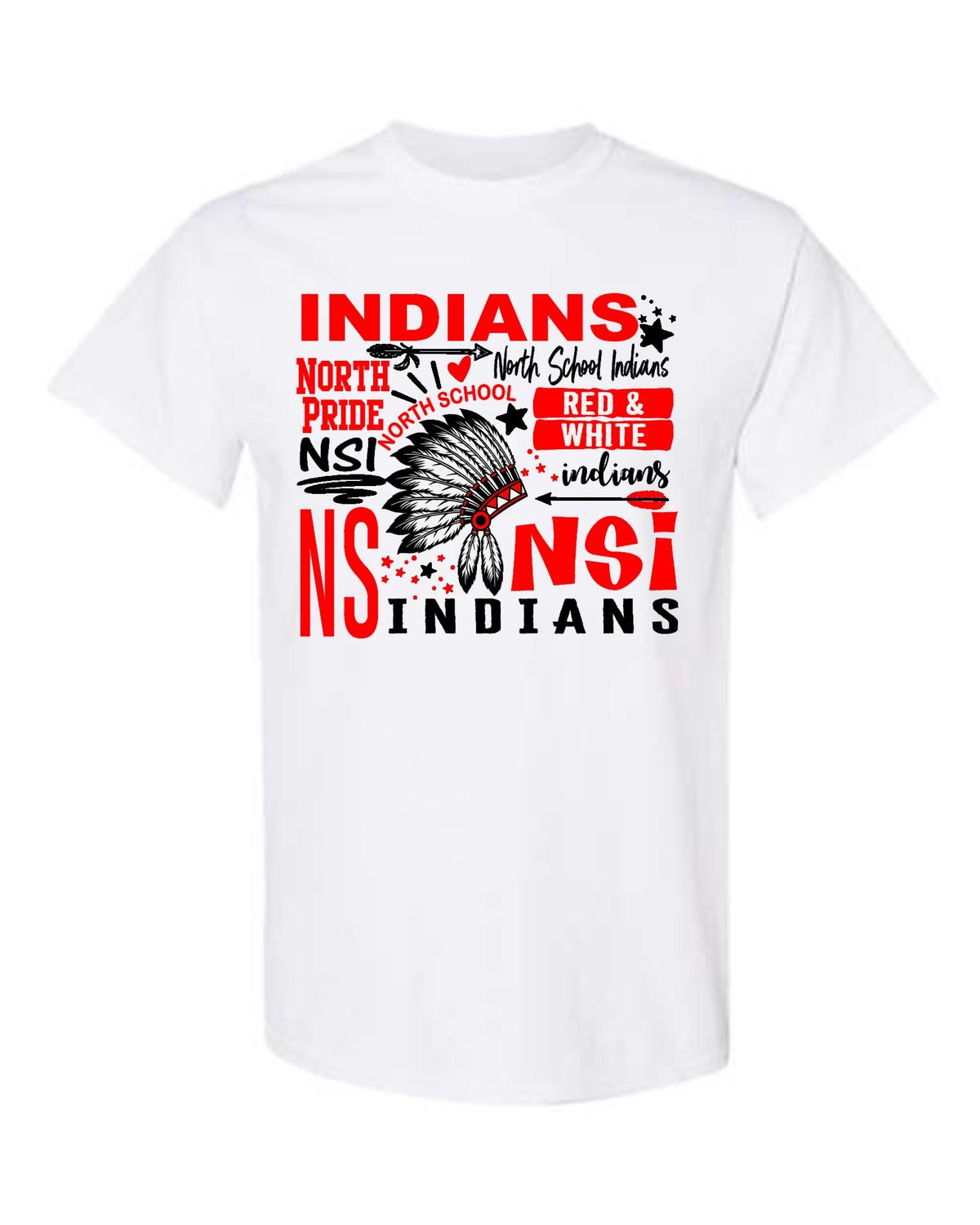 NORTH SCHOOL-5000 WHITE UNI-SEX T-SHIRT
