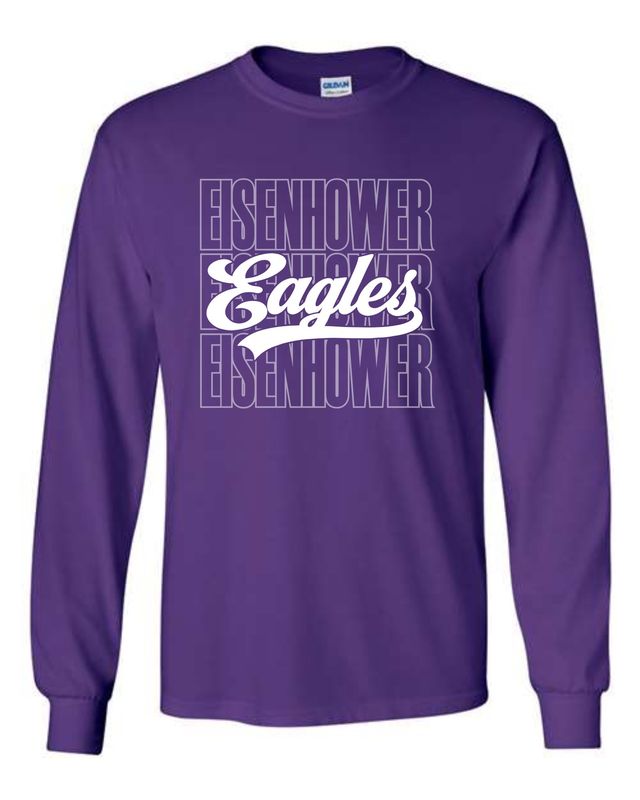 EISENHOWER EAGLES-5400 PURPLE LONG SLEEVE-T
