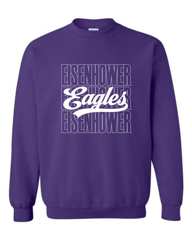EISENHOWER EAGLES-18000 PURPLE CREW-NECK SWEATSHIRT