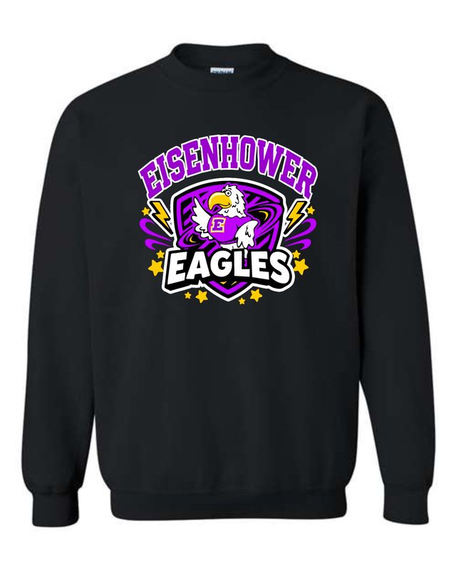 EISENHOWER EAGLES-18000 BLACK CREW-NECK SWEATSHIRT