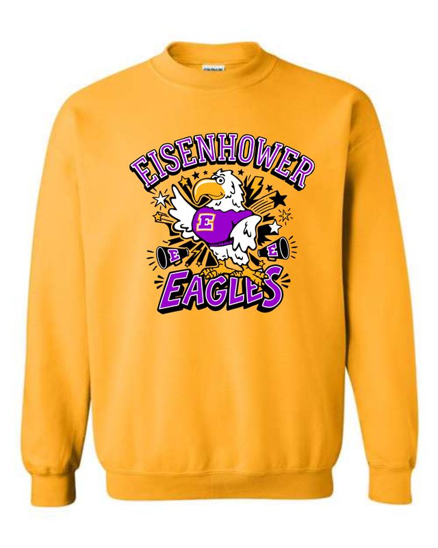 EISENHOWER EAGLES-18000 GOLD CREW-NECK SWEATSHIRT