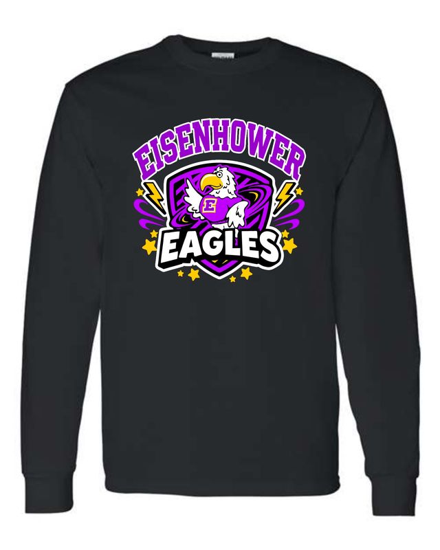 EISENHOWER EAGLES-5400 BLACK LONG SLEEVE-T