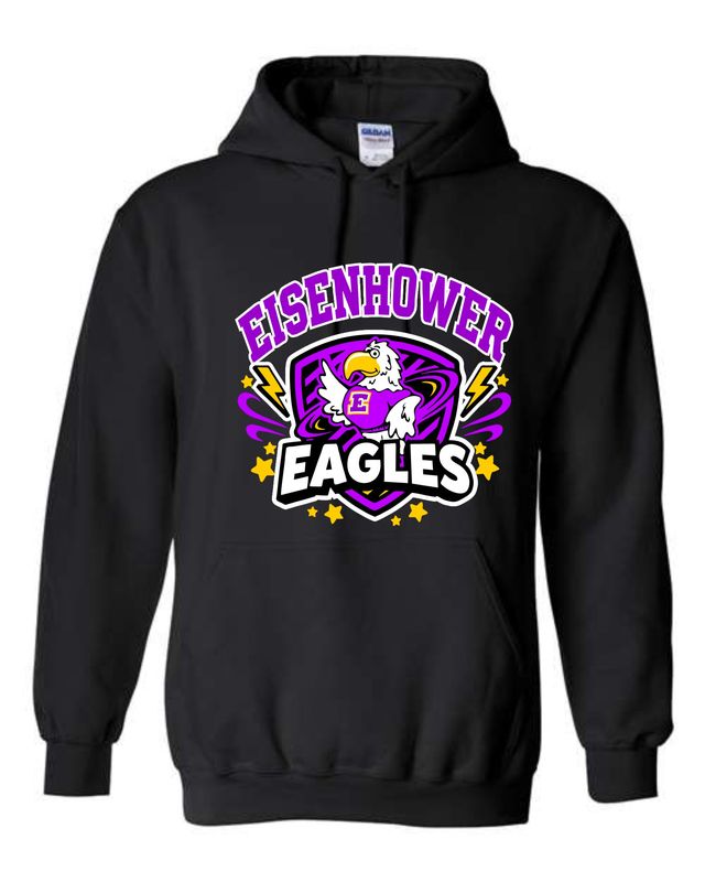 EISENHOWER EAGLES-18500 BLACK PULLOVER HOODIE
