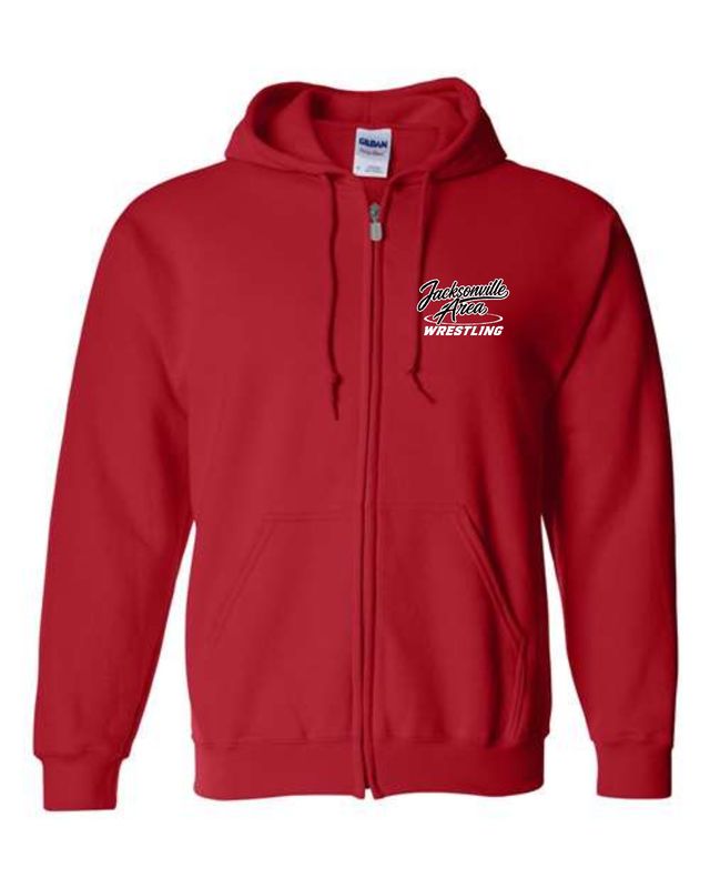 JAWS-18600 RED FULL-ZIP HOODIE