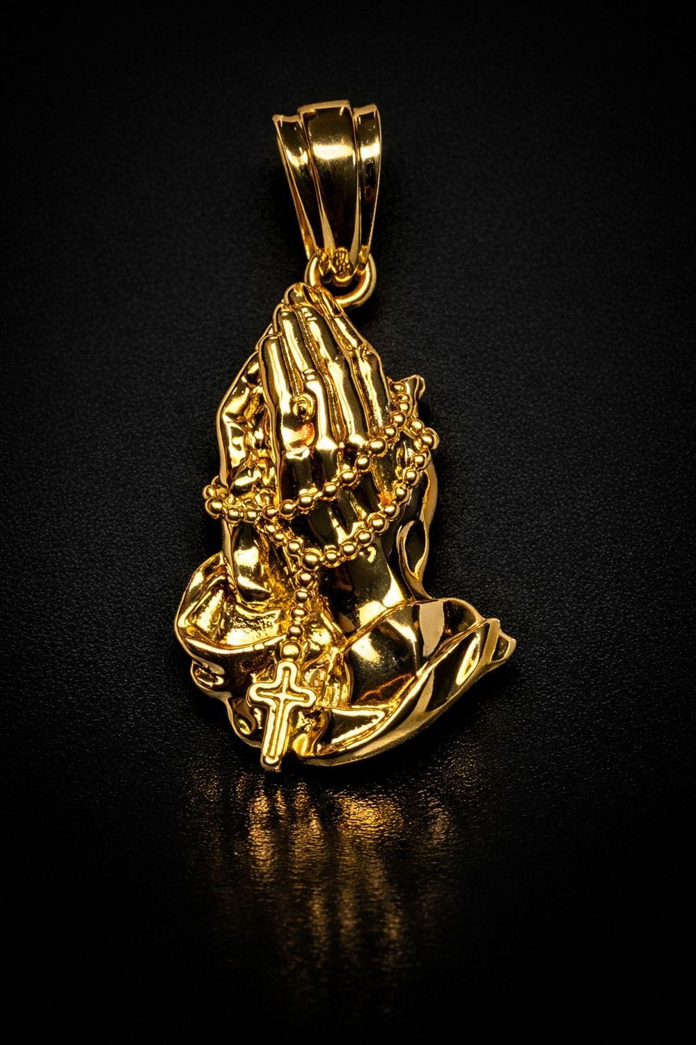 Anhänger offene Hände Rosenkranz Goldanhänger 585 Kreuzanhänger