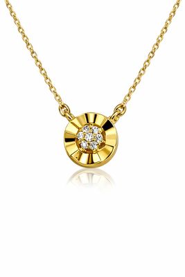 Timeless Goldkette mit Anhänger 42 cm Gold 585 Pave Steinbesatz mit Zirkonia Steinen Timeless Goldkette mit Anhänger 42 cm Gold 585 Pave Steinbesatz mit Zirkonia Steinen