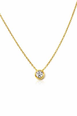 Goldkette Solitäranhänger Anhänger 42 cm verstellbar Gold 585 Anhänger mit Kette