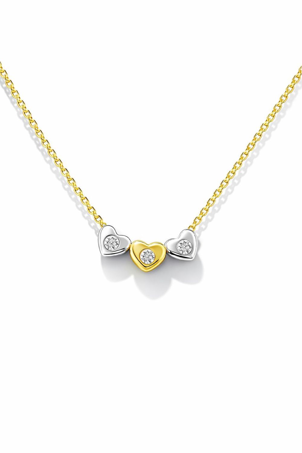 Goldkette Anhänger 42 cm mit drei Herzen Gold 585 Anhänger mit Kette Goldkette Anhänger 42 cm mit drei Herzen Gold 585 Anhänger mit Kette