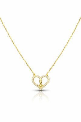 Goldkette Anhänger  42 cm mit  einem Herz und Infinity Gold 585 Anhänger mit Kette