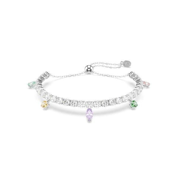 Swarovski Ariana Grande x Swarovski Tennis Armband, Verschiedene Schliffe, Mehrfarbig, Rhodiniert