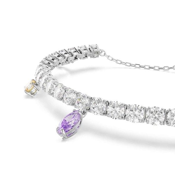 Swarovski Ariana Grande x Swarovski Tennis Armband, Verschiedene Schliffe, Mehrfarbig, Rhodiniert
