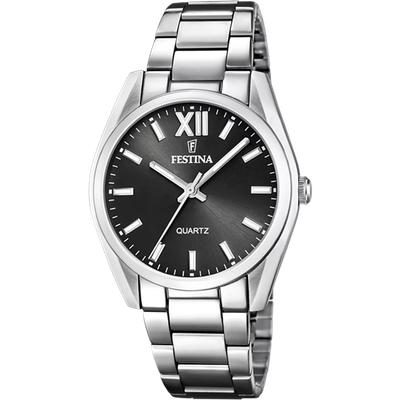 Festina F20622/6 Damen Uhr BOYFRIEND ALEGRIA SCHWARZ, EDELSTAHL ARMBAND