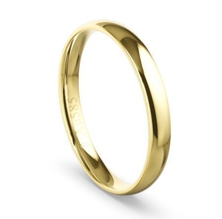 Klassische Trauring Einzelring in Gelbgold in 585 Gold Herrenring Damenring 3mm Breit poliert Klassische Trauring Einzelring in Gelbgold in 585 Gold Herrenring Damenring 3mm Breit poliert