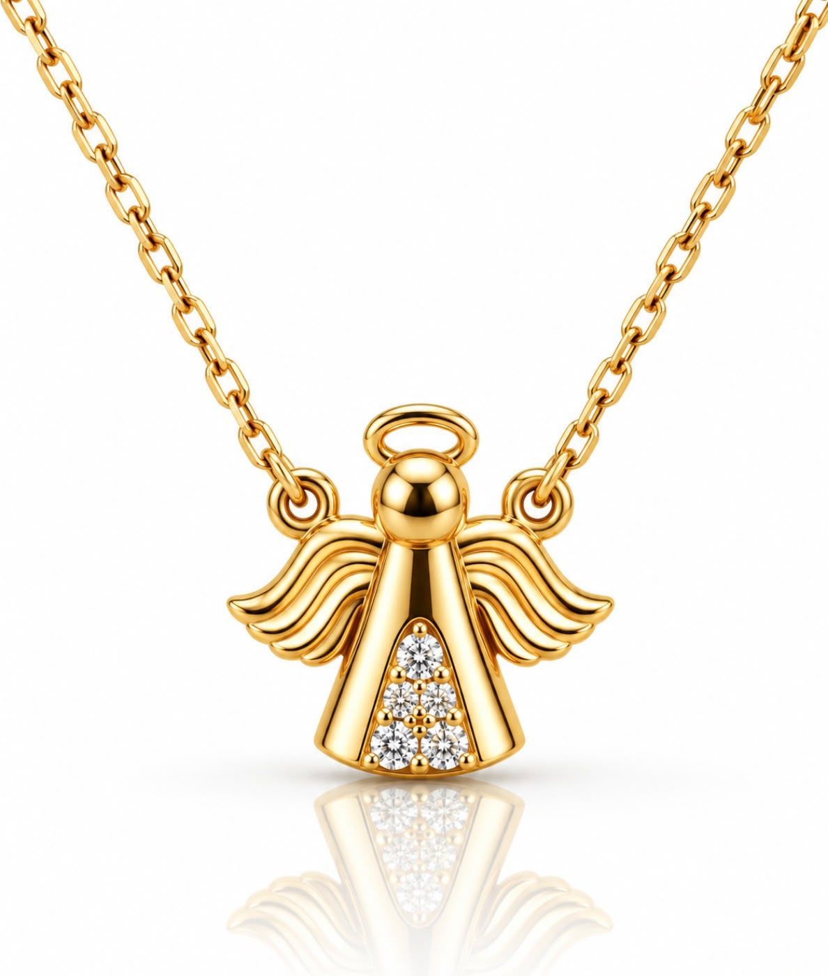 Goldkette mit Engel mit Herz und Steine Zirkonia Echt-Gold 585 14 karat TONSC0207A730 Engelkette Goldkette mit Engel mit Herz und Steine Zirkonia Echt-Gold 585 14 karat TONSC0207A730 Engelkette