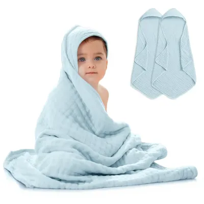 Baby Hooded Towels by Comfy Cubs – Sky Blue Pack of 2