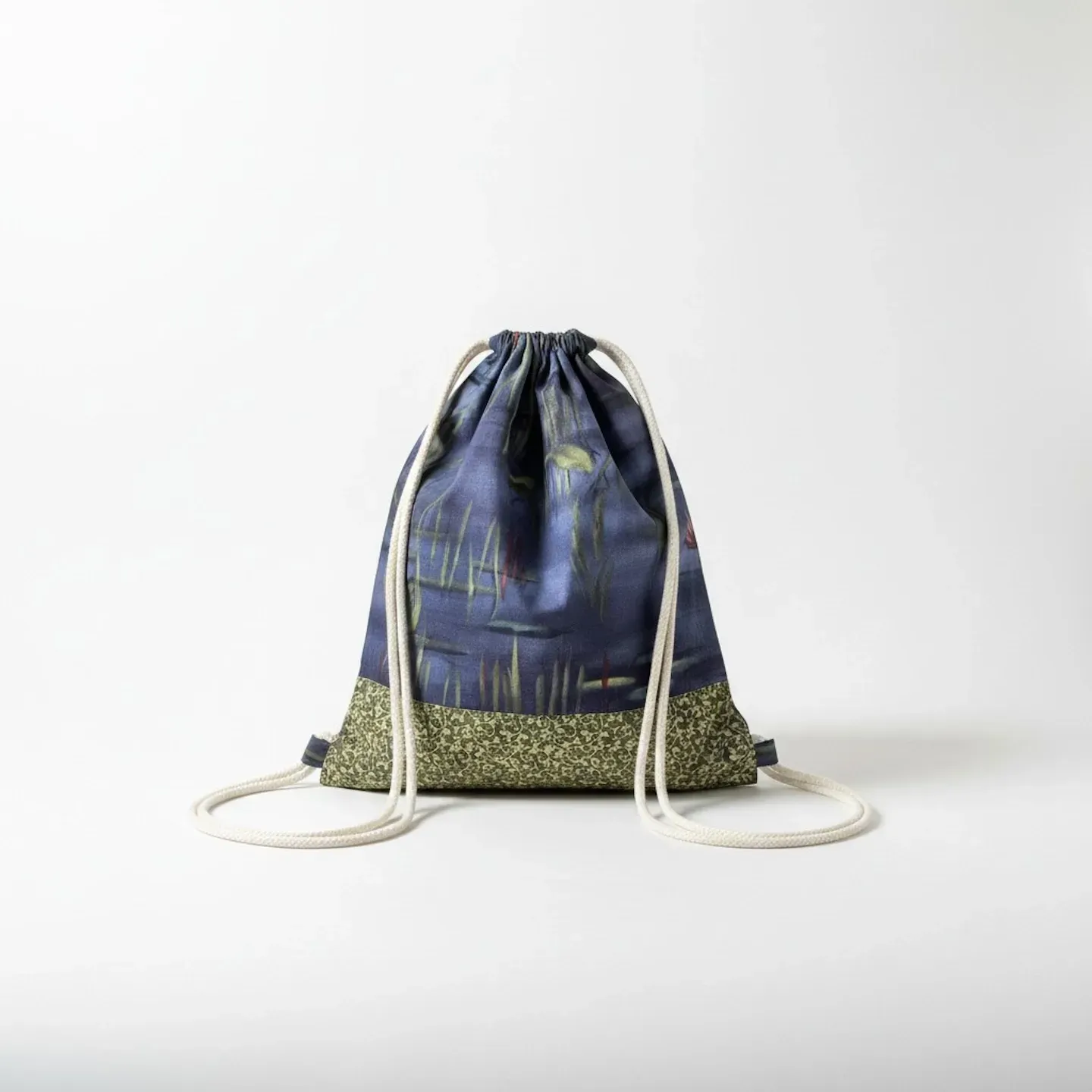 Handmade cotton gym bag with personalization