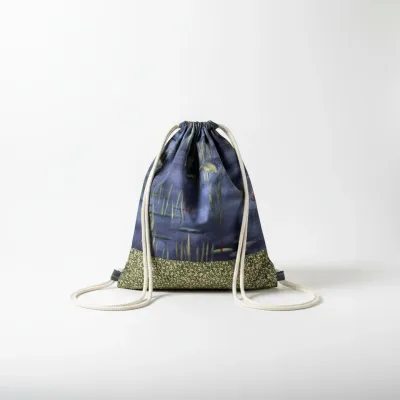 Handmade cotton gym bag with personalization