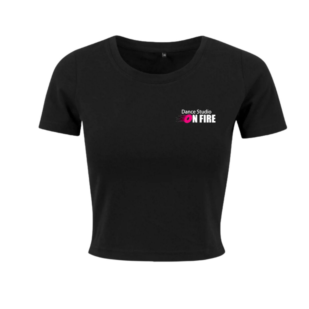 Croptop met korte mouwen (Zwart)