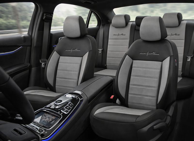 Otom Huse Scaune Auto Negru Gri  Lux Premium Piele ecologică Set Complet CORE Design