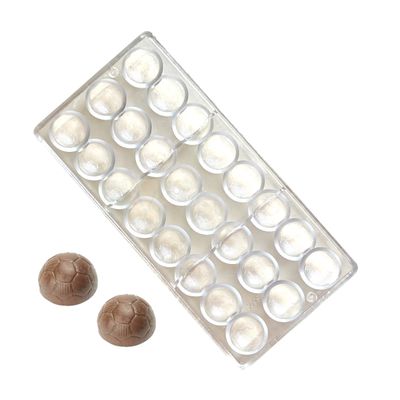 1 PC Size 10.7 x 5.2 Inches, Thickness 0.9 Inch Rectangle 24 Cavity, Football Design Semi Sphere Shape Polycarbonate Chocolate Mould, Gummy Jelly Candy, Ice-cubes, Birthday Theme DIY Cake Decoration