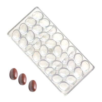 1 PC Size 10.7 x 5.2 Inches, Thickness 1 Inch Rectangle 32 Cavity Oval Egg Shape, Plane Surface Polycarbonate Chocolate Mould, Candy, Fillable Chocolate Mold, Ice-cubes, Pralines DIY Cake Decorations
