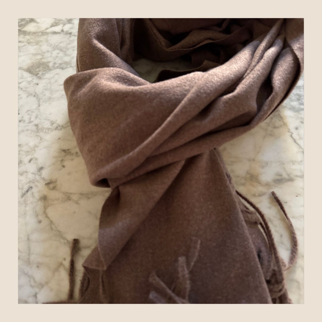 Cashmere sjaal choco bruin