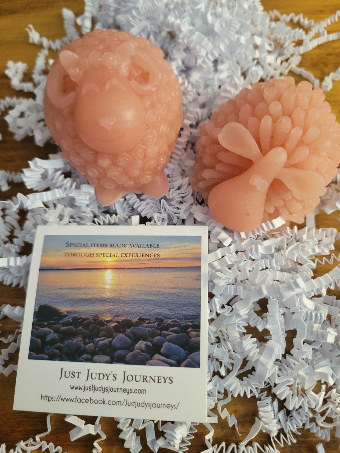 Soap-Judy's Black Raspberry Vanilla with Pink Kaolin Clay Sheep SET of TWO-Boxed 6.2 ozs total ( 175gms)