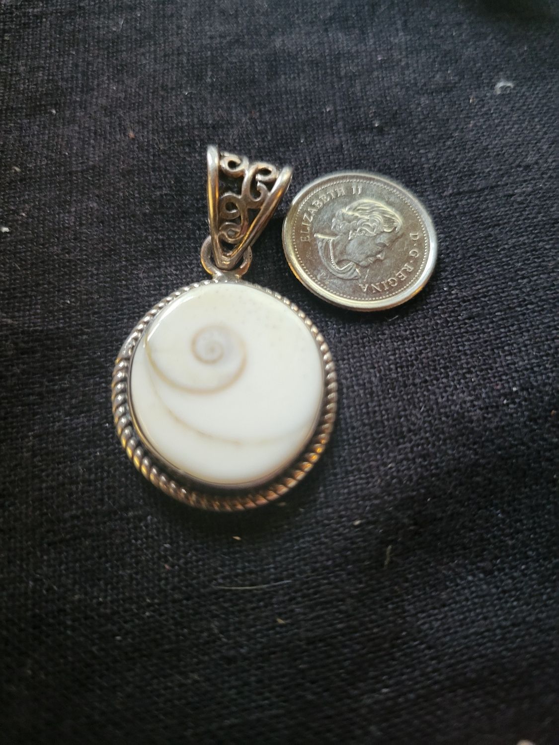 Pendant Cat's Eye (aka Shiva eye) Sterling Silver-India WAs $75.00