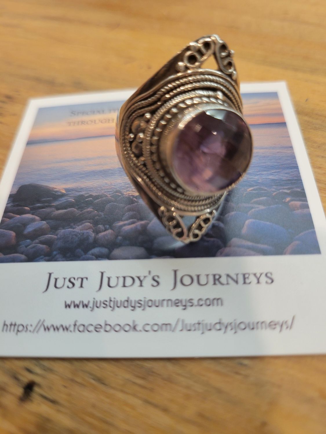 Ring-Sterling Amethyst size 9-India  WAS$100)