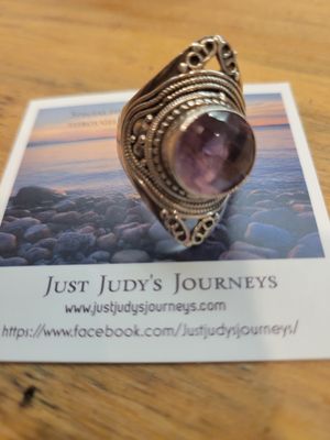 Ring-Sterling Amethyst size 9-India  WAS$100)