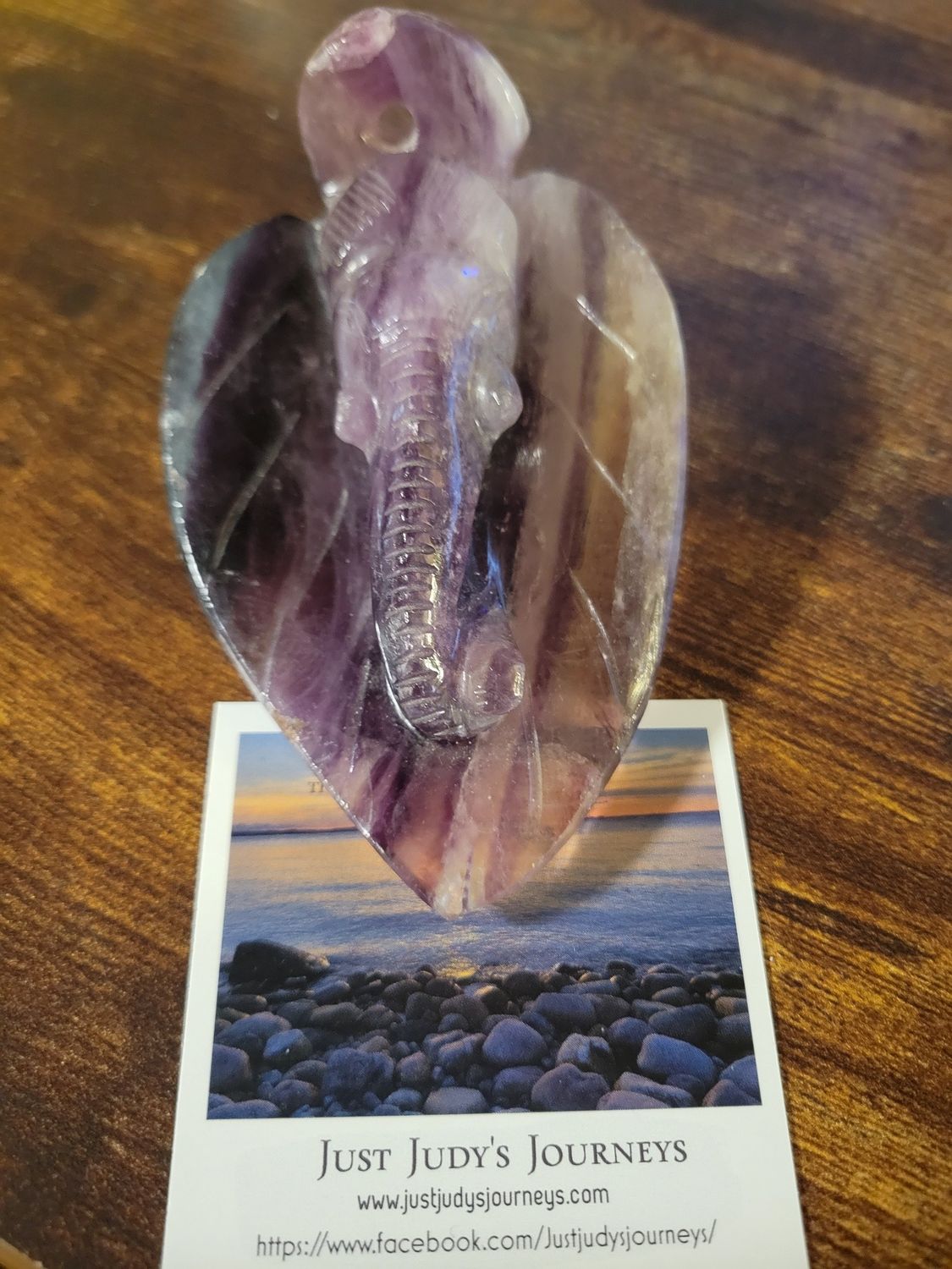 Crystal Carving Fluorite Elephant Leaf (India) WAS $250 (one small chip)a RARE find.