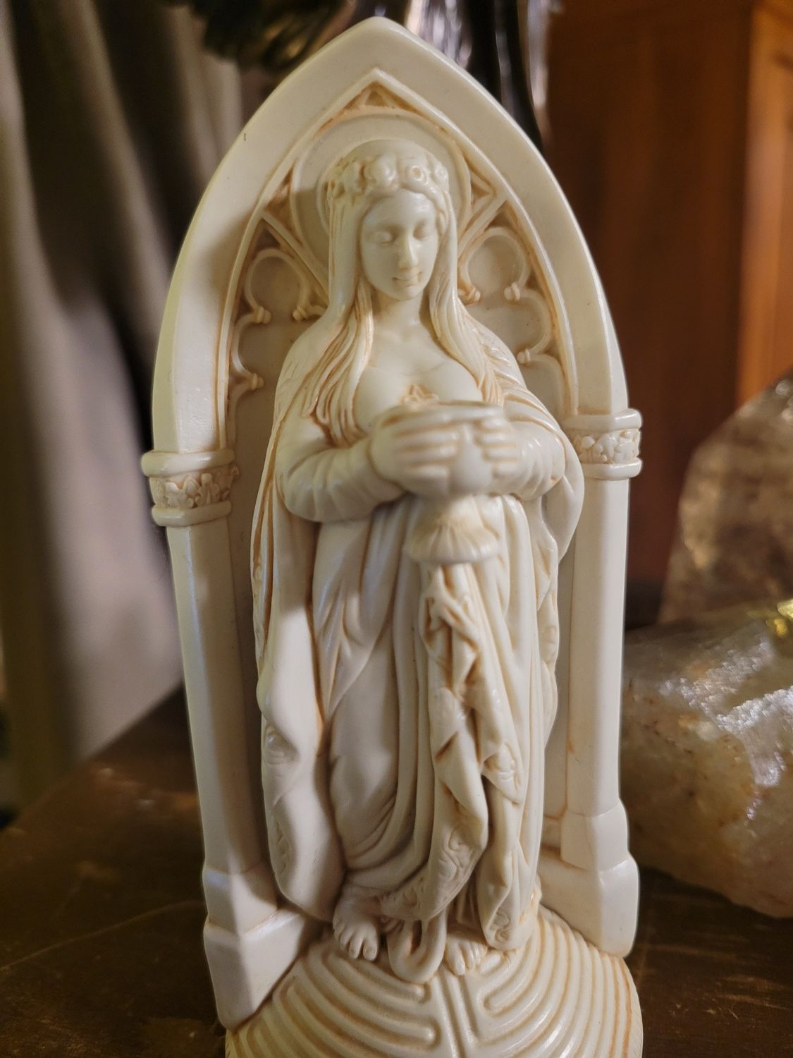 Statue Lady of the Labyrinth-Casted Limestone 5 inches WAS$100