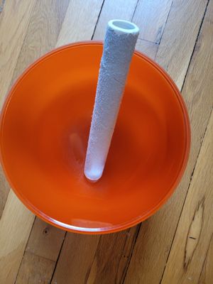 Crystal Frosted 8" Singing Bowl (Orange-Sacral Chakra) with striker &amp; rubber base-(Studio Piece) PICK UP ONLY