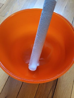 Crystal Frosted 8" Singing Bowl (Orange-Sacral Chakra) with striker &amp; rubber base-(Studio Piece) PICK UP ONLY