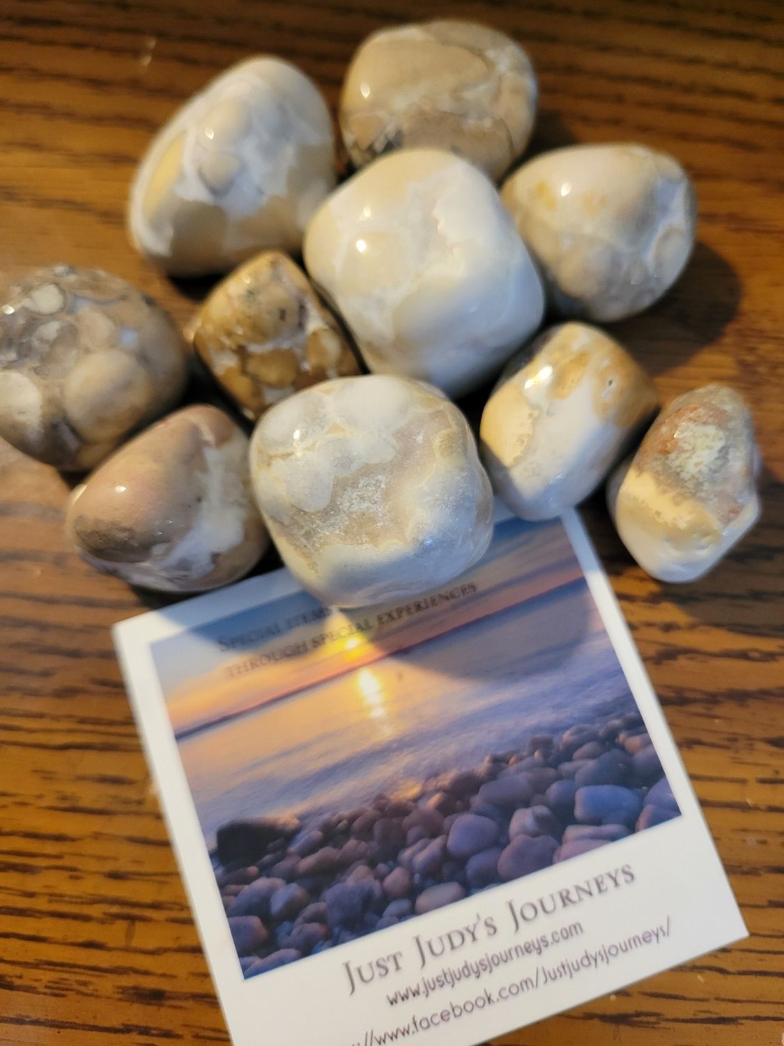 Crystal Tumbled Beautiful med/lg Orbicular Jasper - 10 pieces WAS$60