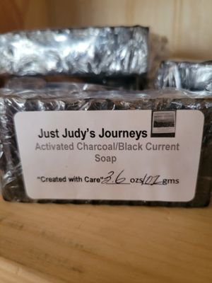Soap-Judy's Black Current/Activated Charcoal soap Bar 3.6-3.8ozs (102-107gms)