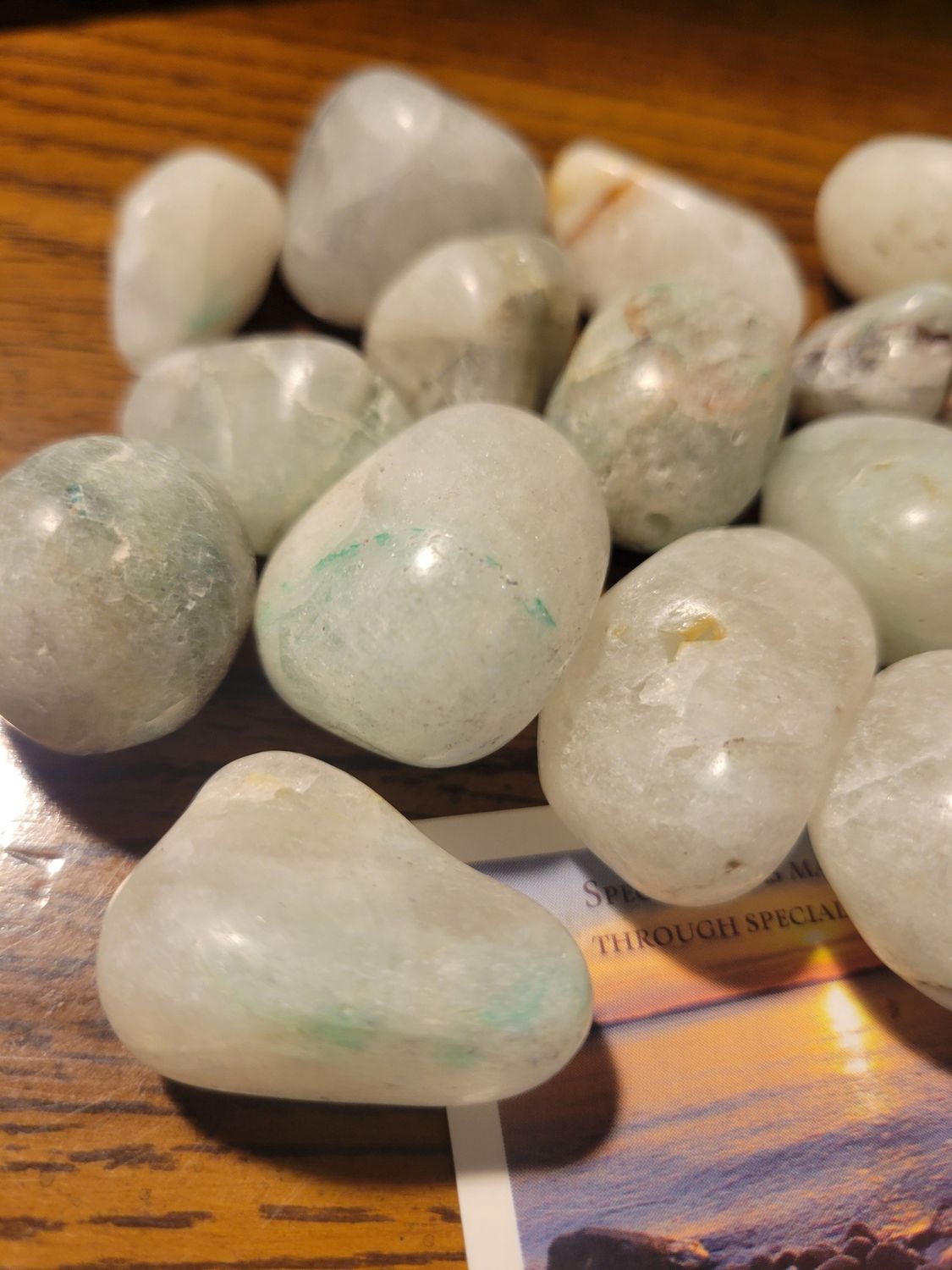 Crystal/Stone Medium (beautiful) Tumbled Chrysocolla/Quartz 16 piece! )Value $100.