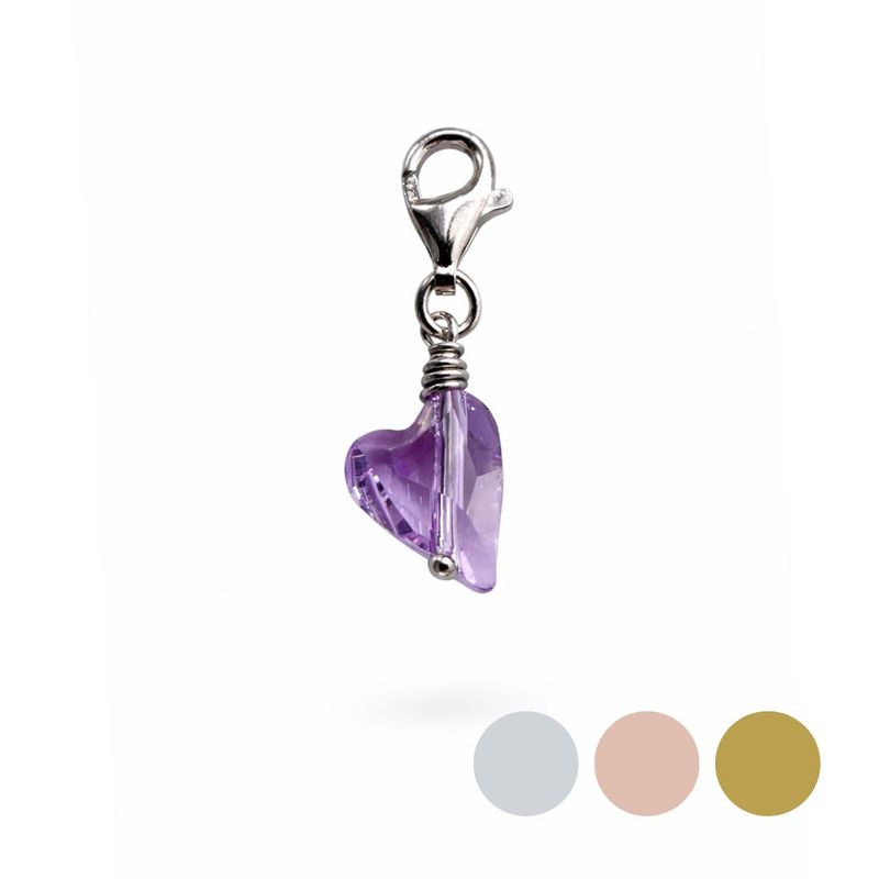 Violet Wildes Herz Charm - Kristall