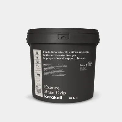 Confezione di Exence Base Grip, fondo tintometrabile per finitura civile extra fine.