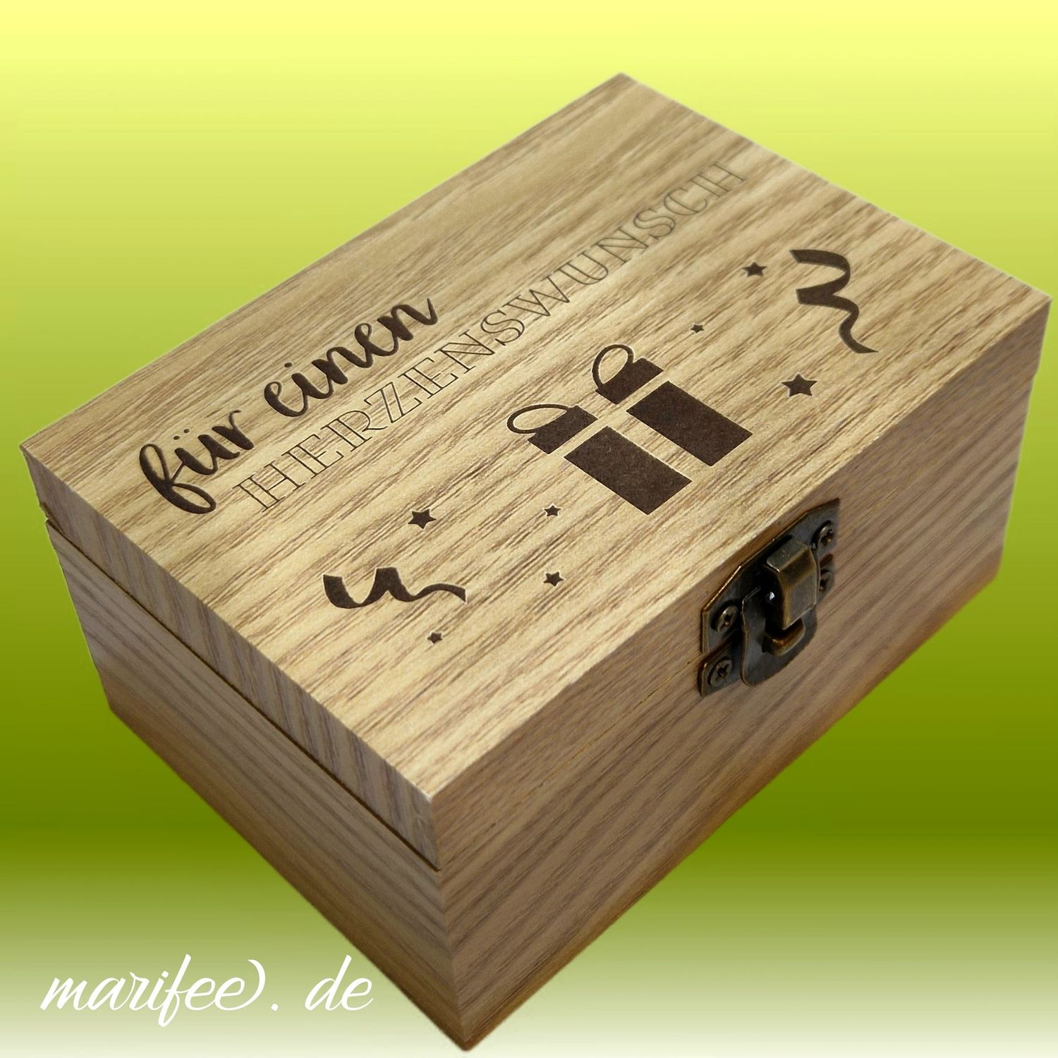 Holz-Musiktruhe Happy Birthday, für einen Herzenswunsch, Spieluhr Holz-Musiktruhe Happy Birthday, für einen Herzenswunsch, Spieluhr